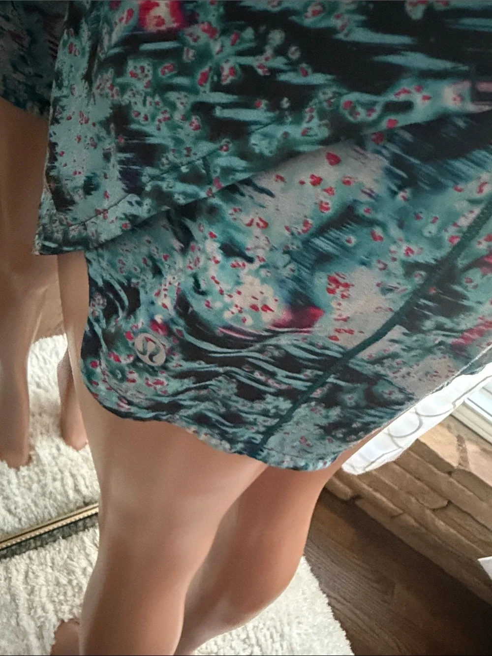 Women’s Teal Patterned Active Shorts
